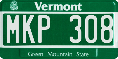 VT license plate MKP308