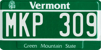VT license plate MKP309