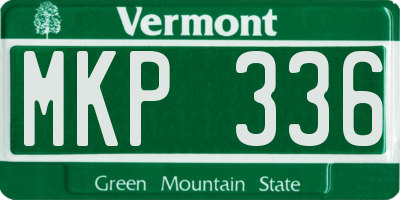 VT license plate MKP336