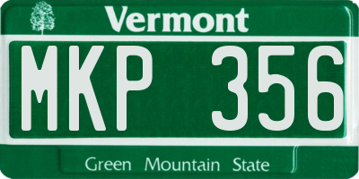 VT license plate MKP356