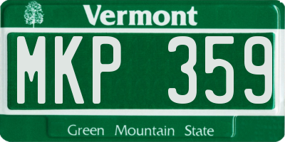 VT license plate MKP359
