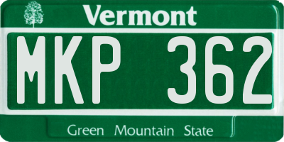 VT license plate MKP362