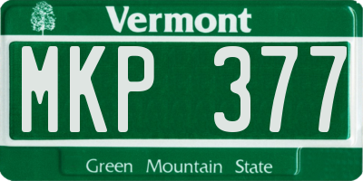 VT license plate MKP377
