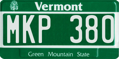 VT license plate MKP380