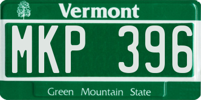 VT license plate MKP396