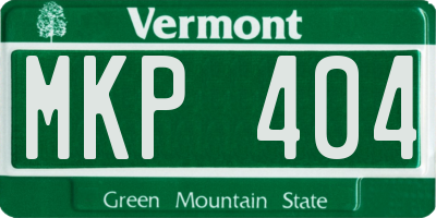 VT license plate MKP404