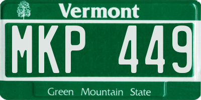 VT license plate MKP449