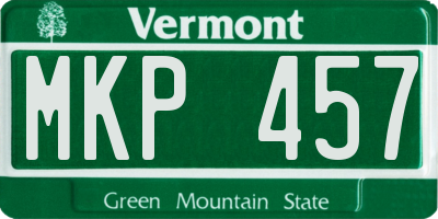 VT license plate MKP457