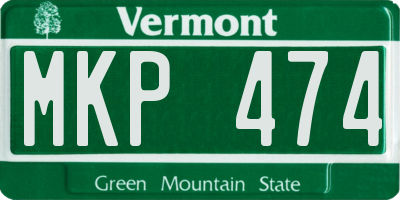 VT license plate MKP474