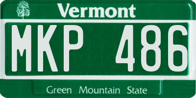 VT license plate MKP486