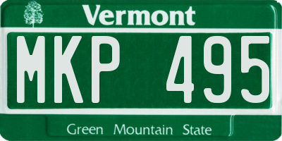 VT license plate MKP495