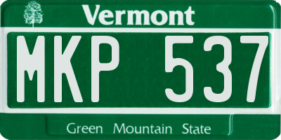 VT license plate MKP537