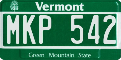 VT license plate MKP542