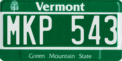 VT license plate MKP543