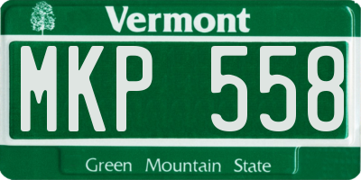 VT license plate MKP558