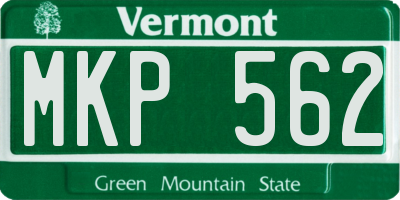 VT license plate MKP562