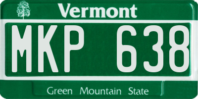 VT license plate MKP638