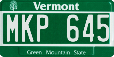 VT license plate MKP645