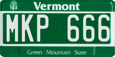 VT license plate MKP666