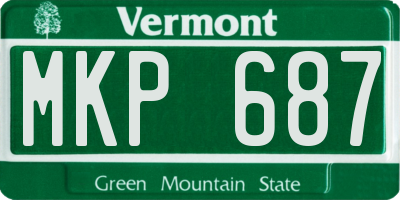 VT license plate MKP687