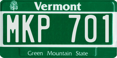 VT license plate MKP701