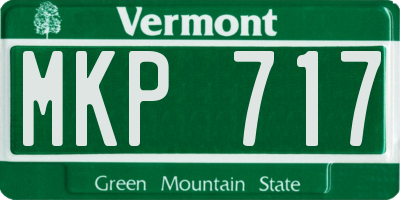 VT license plate MKP717