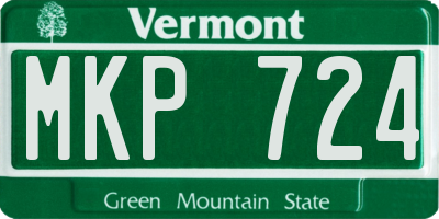 VT license plate MKP724