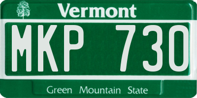 VT license plate MKP730