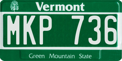 VT license plate MKP736