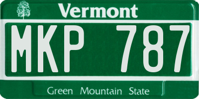 VT license plate MKP787