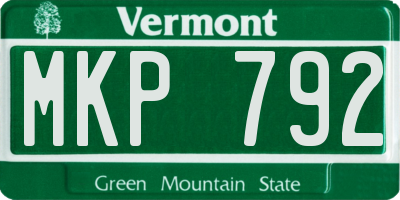 VT license plate MKP792