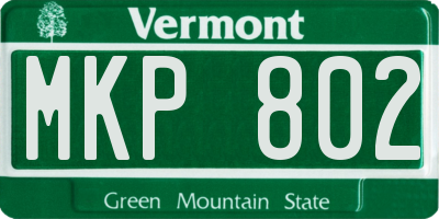 VT license plate MKP802
