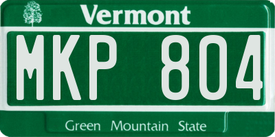 VT license plate MKP804