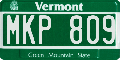 VT license plate MKP809