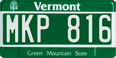 VT license plate MKP816