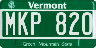 VT license plate MKP820