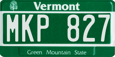 VT license plate MKP827
