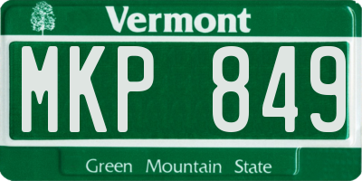 VT license plate MKP849