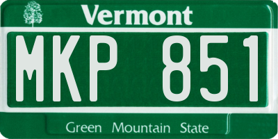 VT license plate MKP851