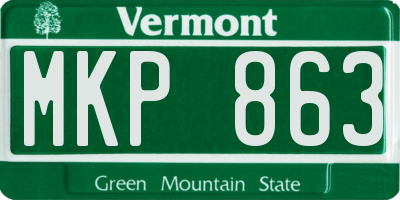VT license plate MKP863