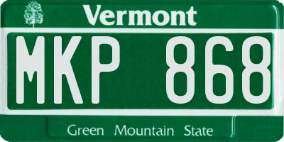 VT license plate MKP868
