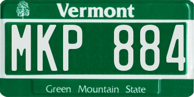VT license plate MKP884