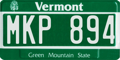 VT license plate MKP894