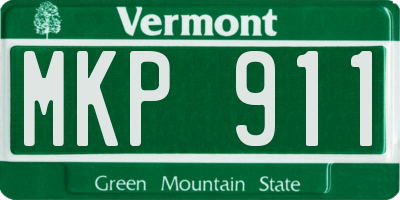 VT license plate MKP911