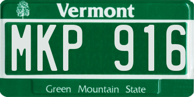 VT license plate MKP916