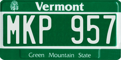 VT license plate MKP957