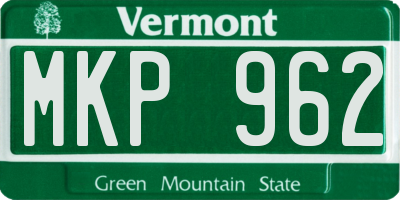 VT license plate MKP962