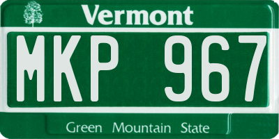 VT license plate MKP967