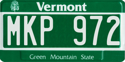 VT license plate MKP972