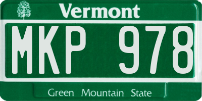 VT license plate MKP978